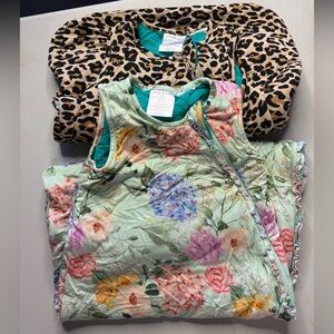 Floral and Leopard Print Baby Sleep Sacks 1.0 Tog 6 mos posh peanut